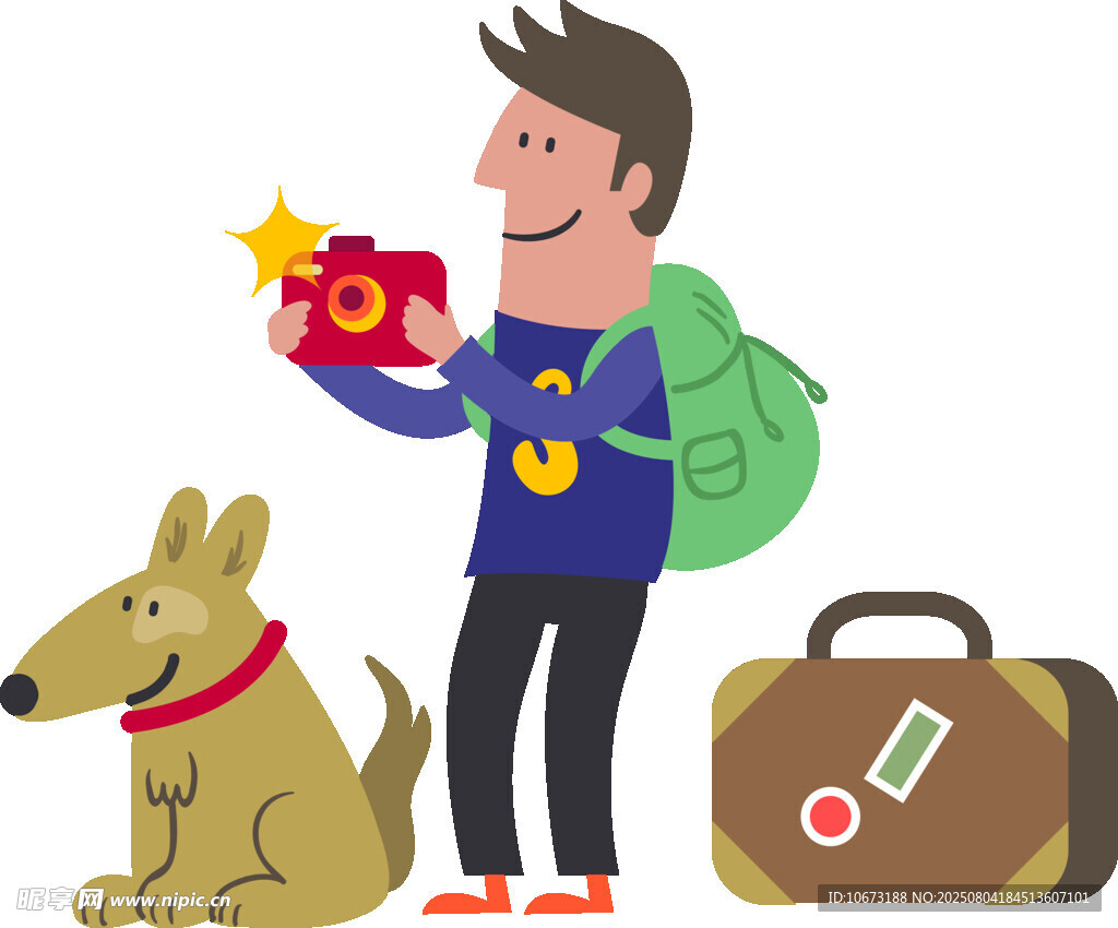 男子攜寵物準(zhǔn)備開啟旅程