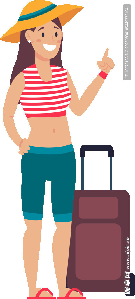 女孩準(zhǔn)備開啟愉快旅行