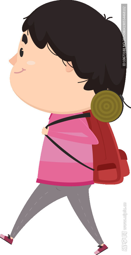 背著書包上學(xué)的小男孩