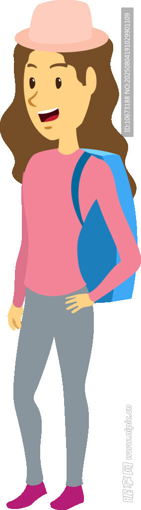 背著書(shū)包的可愛(ài)女孩