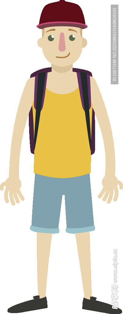 背著書包的休閑男孩