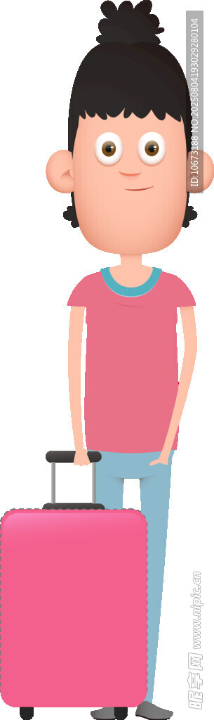 女孩攜行李箱準備出發(fā)