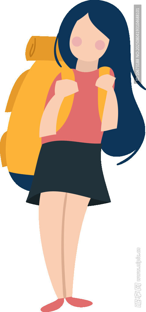 背著行囊的少女