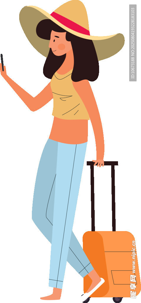旅行女孩準(zhǔn)備開啟旅程