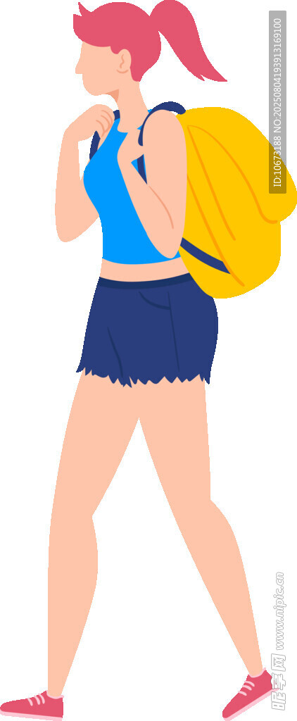 背著黃包的運(yùn)動(dòng)風(fēng)女孩