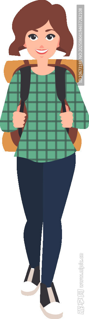 背著書包行走的女孩