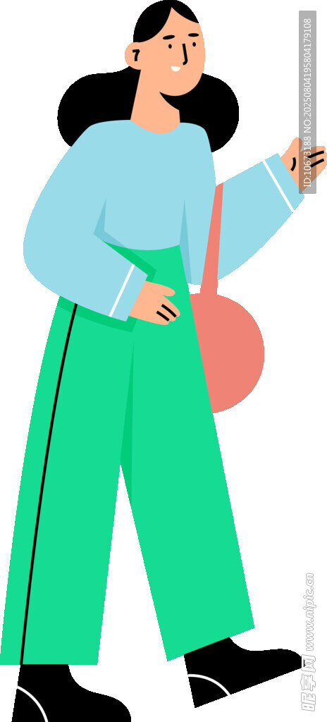 時尚女子持包優(yōu)雅站立