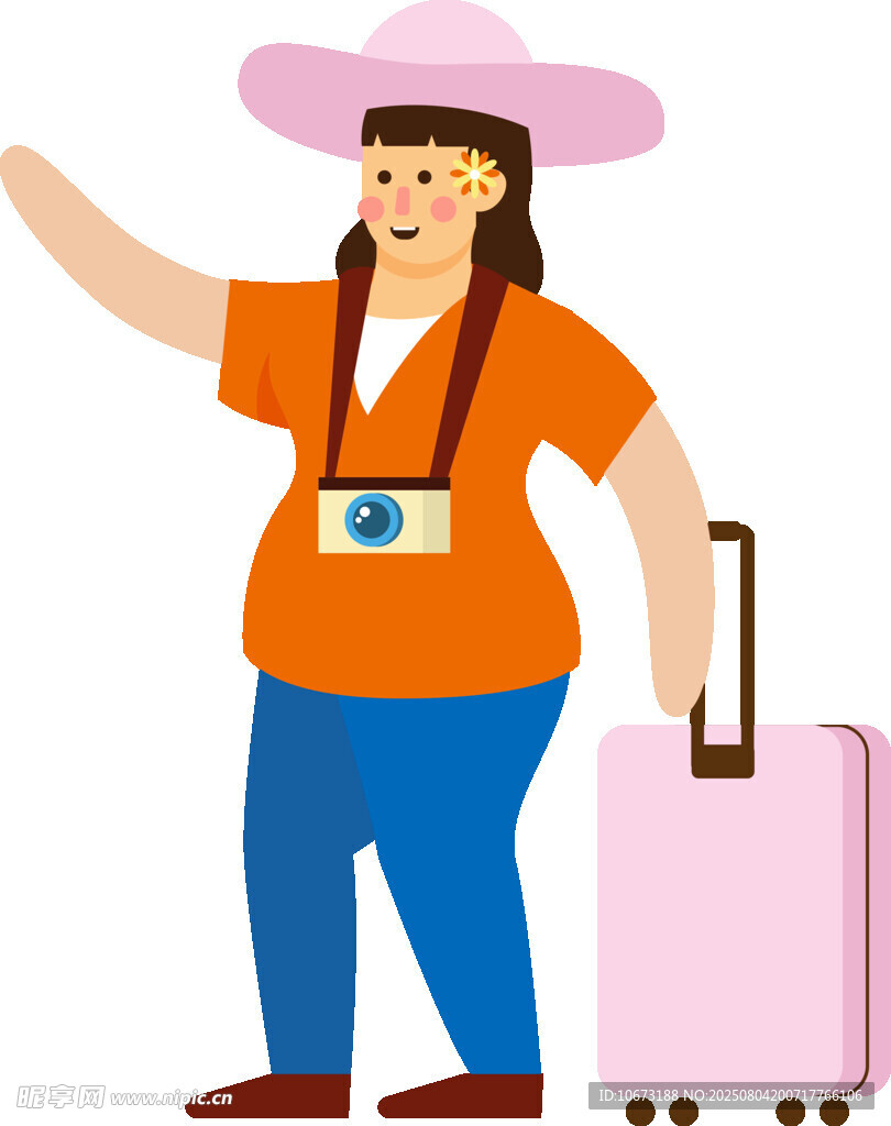 女士旅行出發(fā)手提行李箱