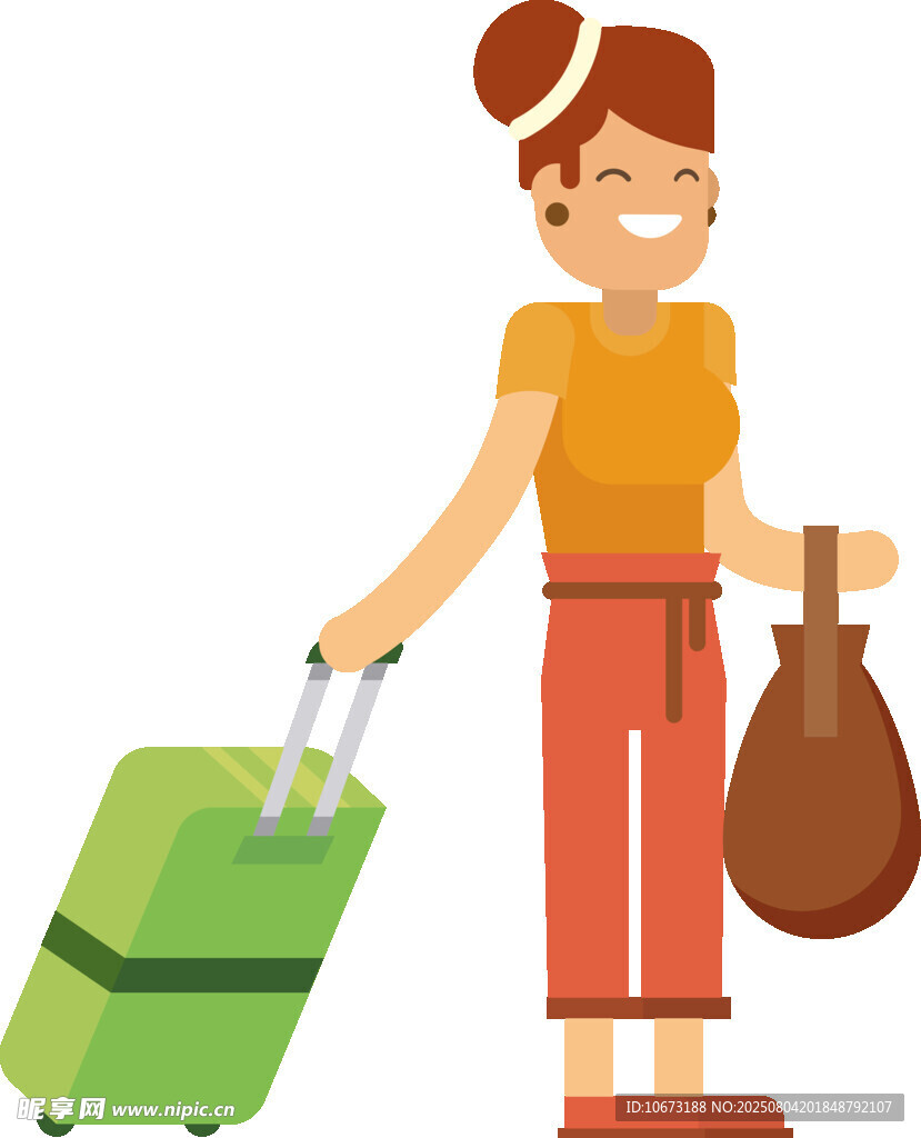女子手提肩扛準(zhǔn)備出行