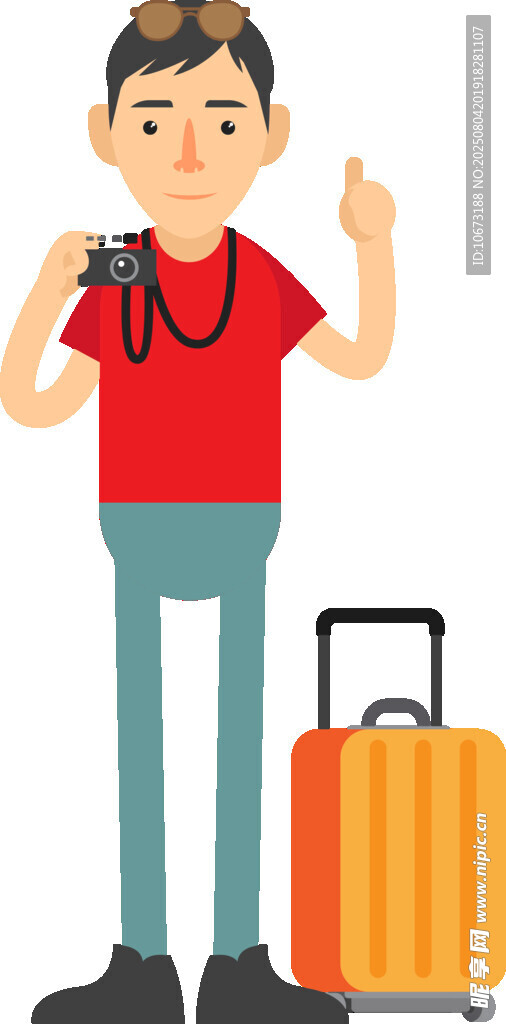 男子持相機(jī)準(zhǔn)備開啟旅行