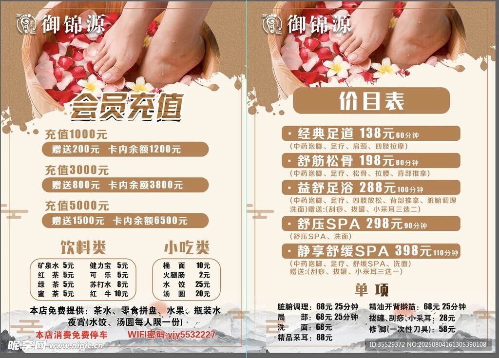 價目表