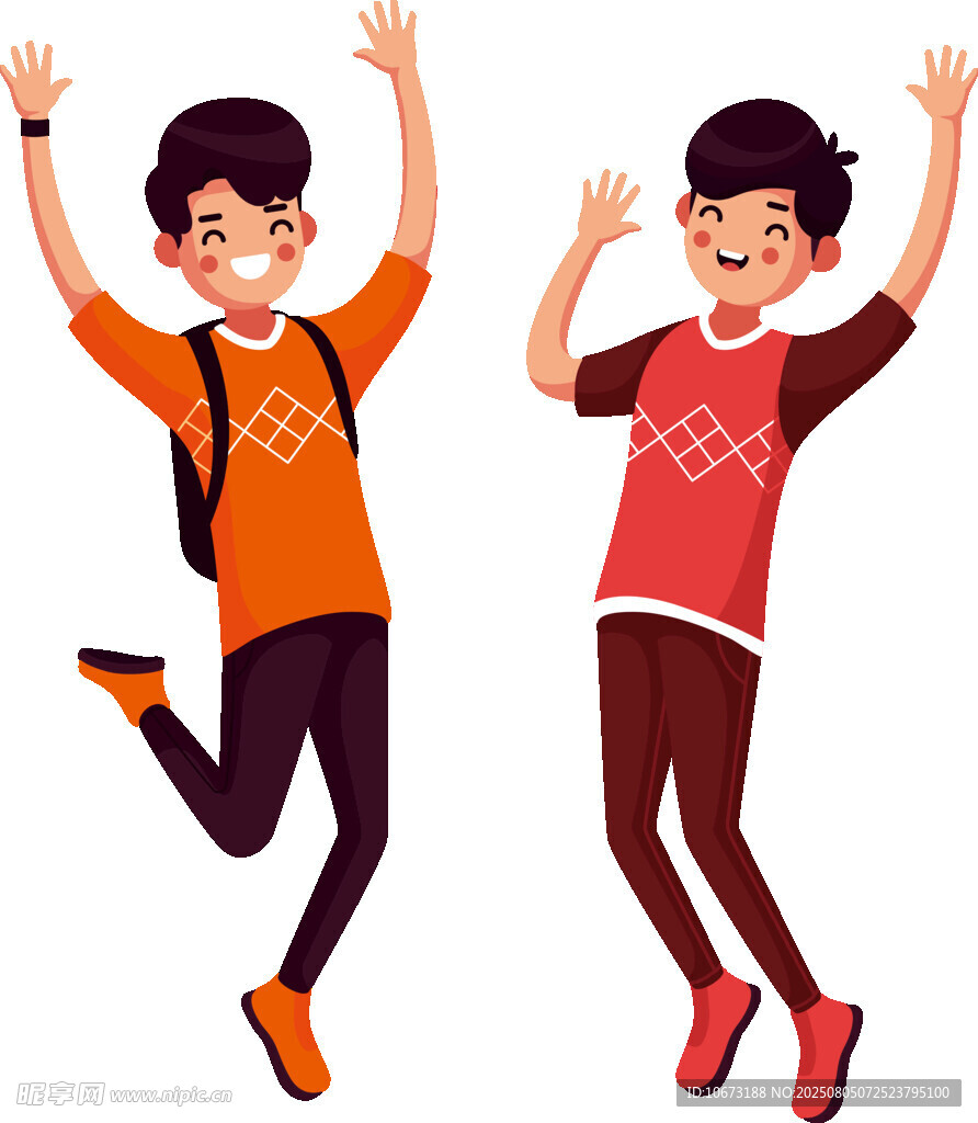 青春少年歡樂跳躍瞬間