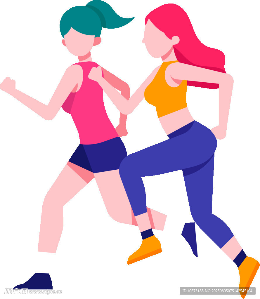兩位女性活力奔跑