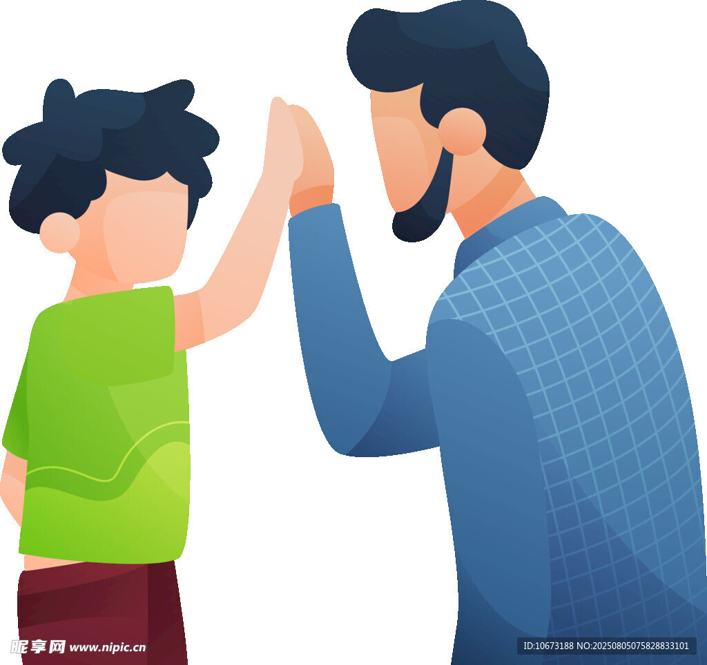 父子擊掌瞬間