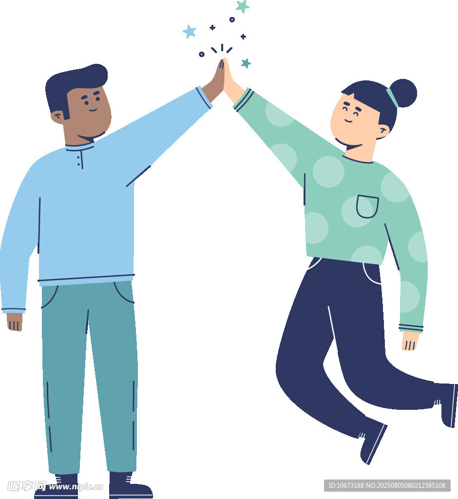 兩人擊掌慶?；盍λ查g