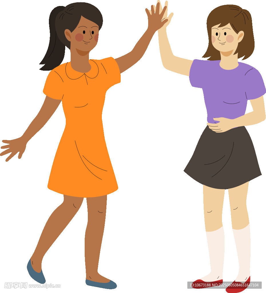 女孩間的擊掌瞬間