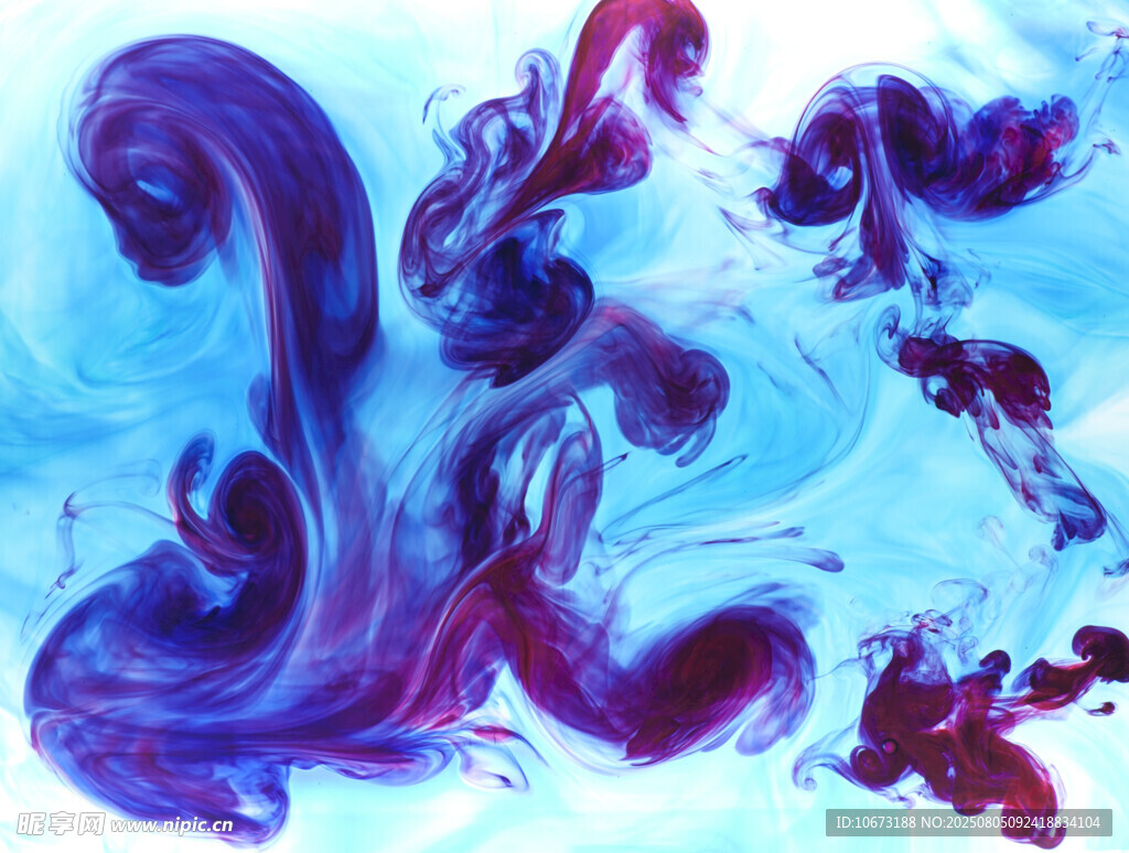 夢幻藍(lán)紫色墨水?dāng)U散效果