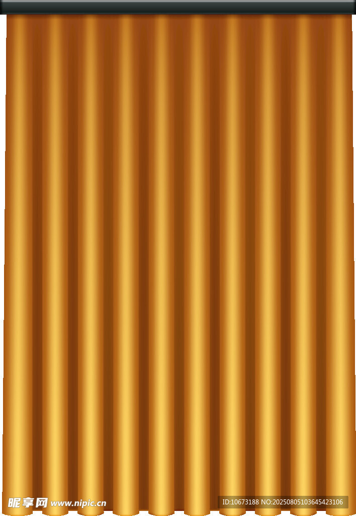 金色褶皺窗簾