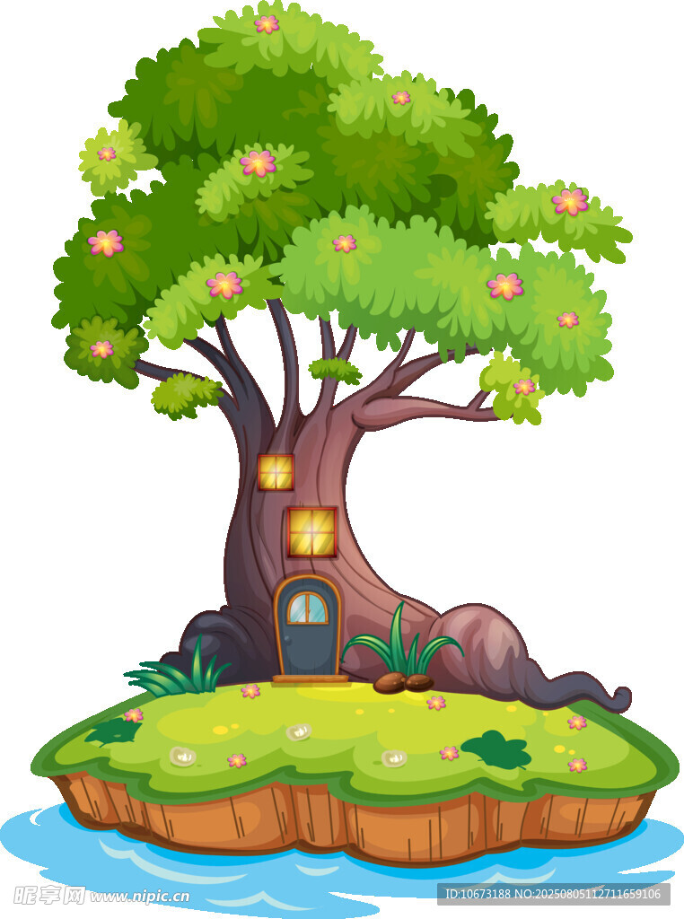 童話風(fēng)樹屋小島景觀