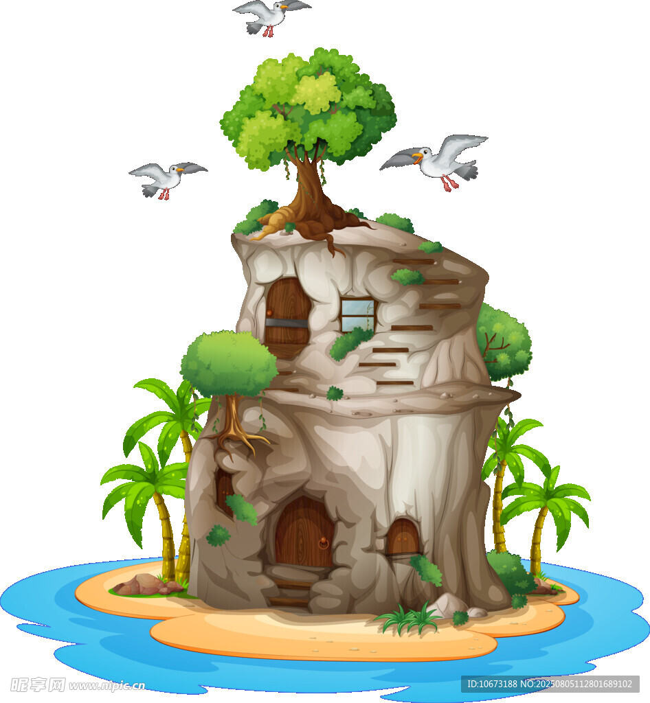 海島洞穴小屋景觀(guān)