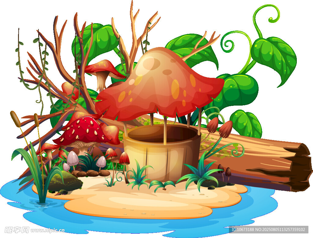 奇幻蘑菇小屋景觀