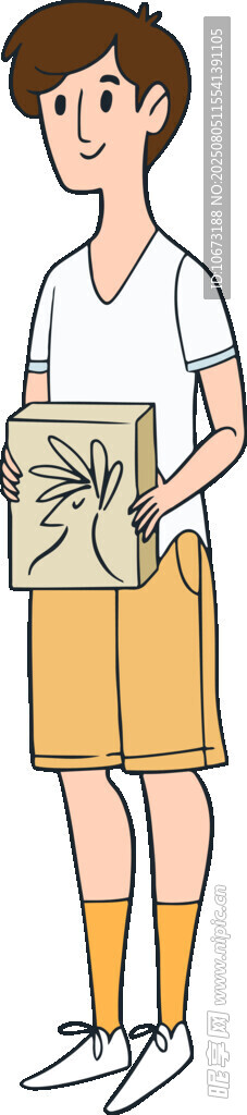 女孩手持盒子展示物品