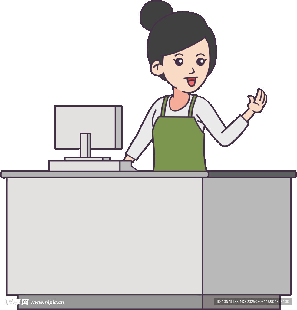 超市收銀員熱情服務(wù)
