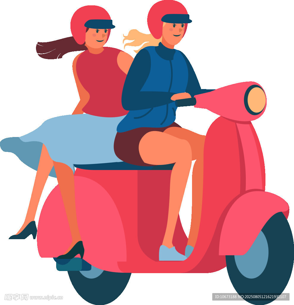情侶騎踏板車甜蜜出行