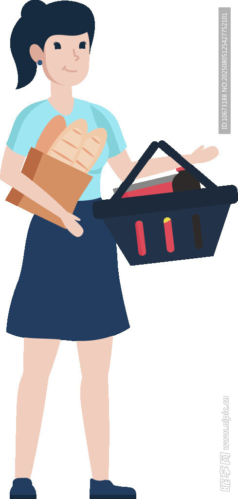 女子手持物品與工具箱