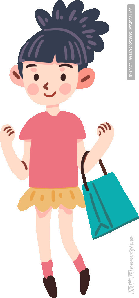 快樂(lè)女孩購(gòu)物歸來(lái)