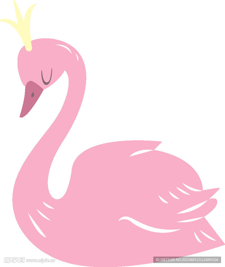 戴皇冠的粉色火烈鳥