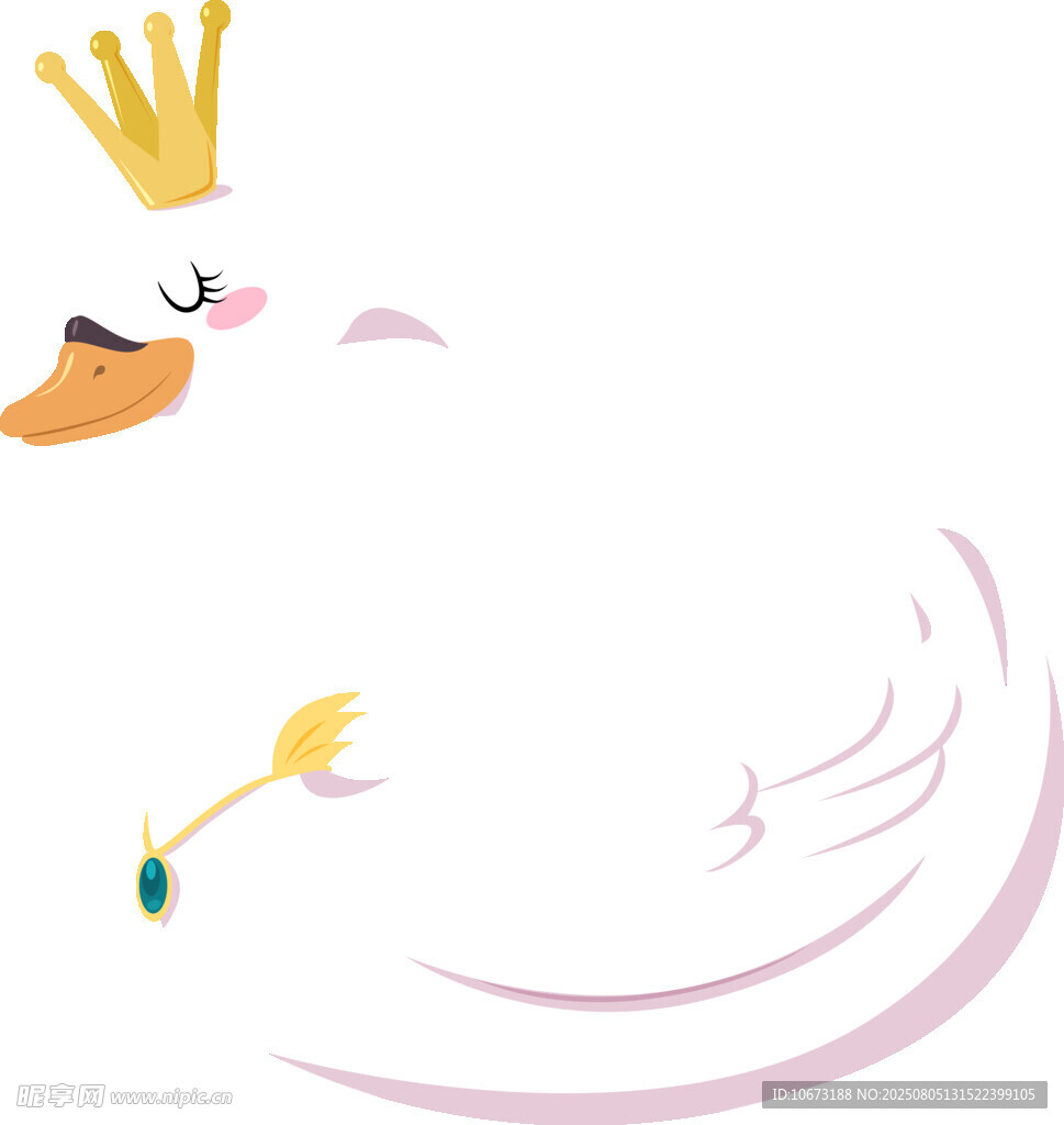 戴皇冠的夢(mèng)幻天鵝插畫(huà)