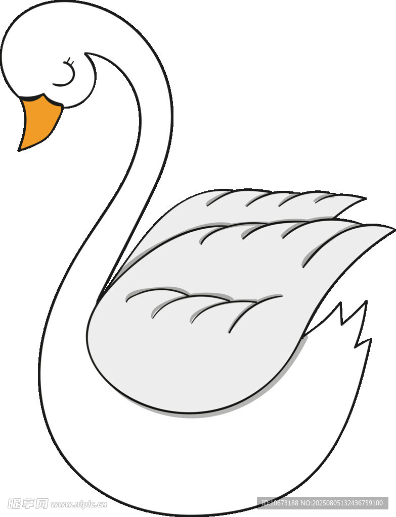 優(yōu)雅白鵝插畫