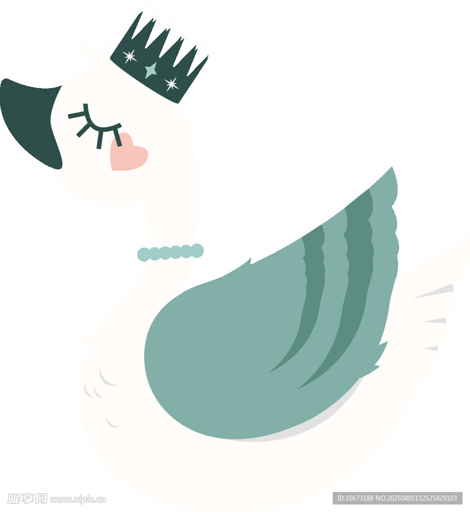 可愛(ài)卡通天鵝插畫形象