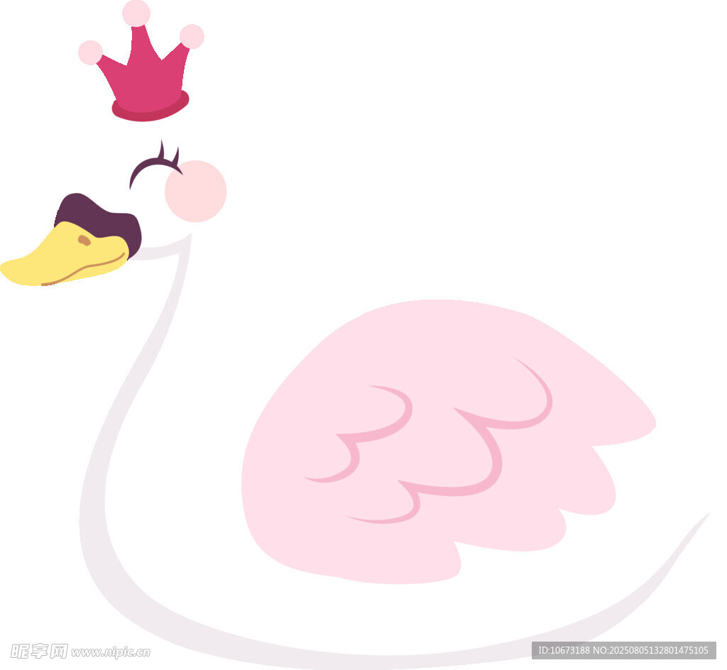 戴皇冠的粉色火烈鳥