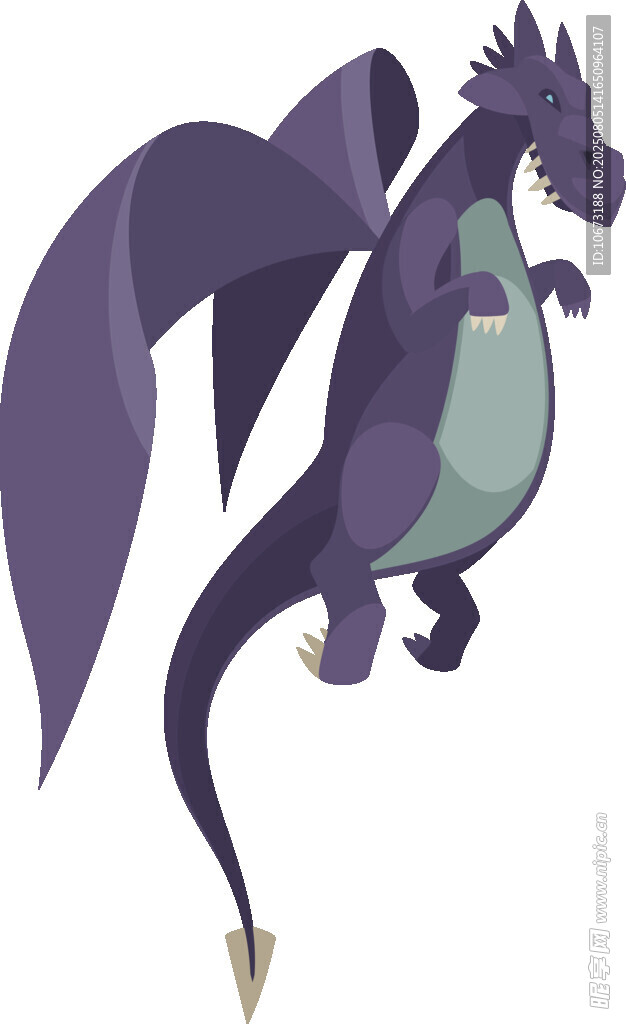 紫色飛龍插畫