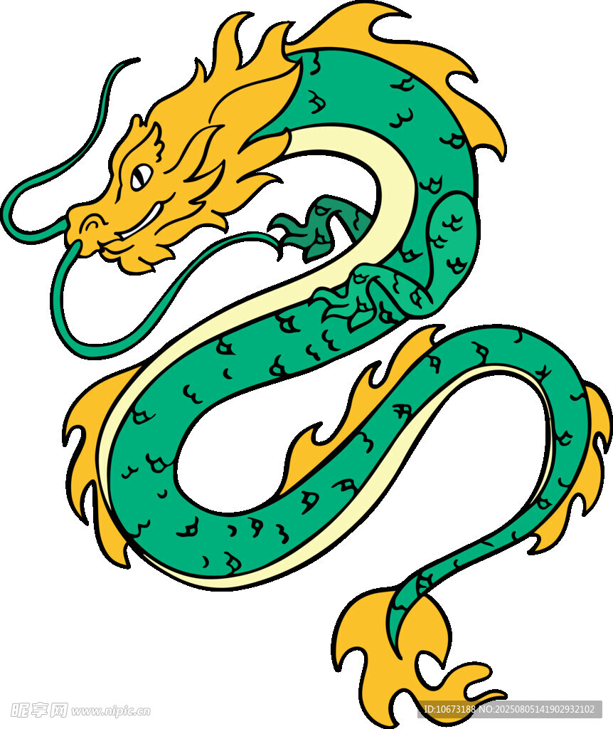 傳統(tǒng)中國風綠色祥龍圖案