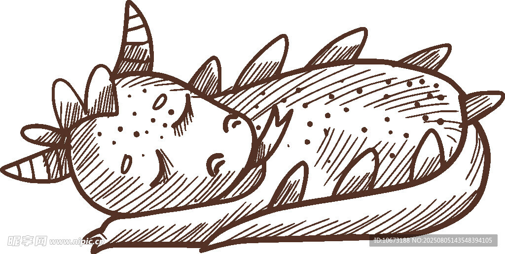 熟睡的獨(dú)角獸插畫