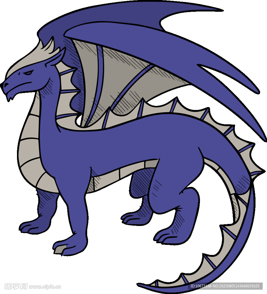 藍(lán)色奇幻飛龍插畫