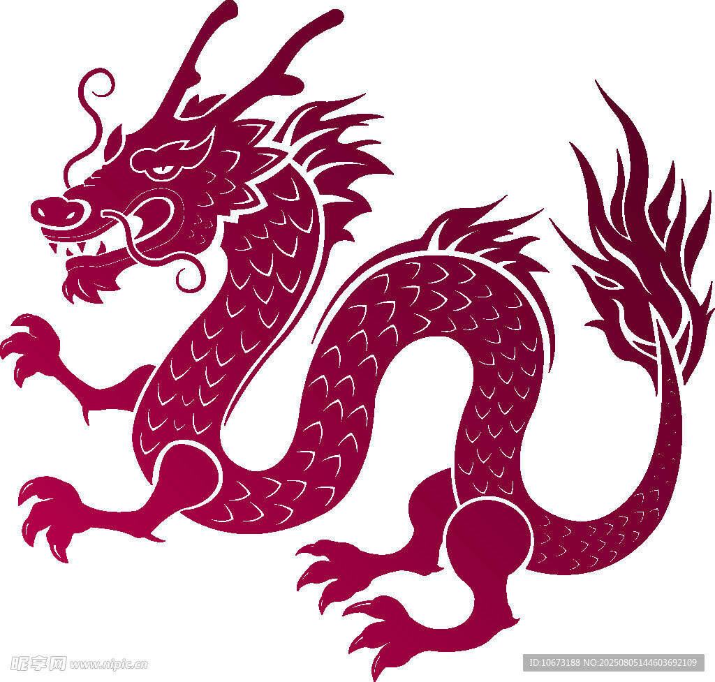 中國傳統(tǒng)紅色龍圖案
