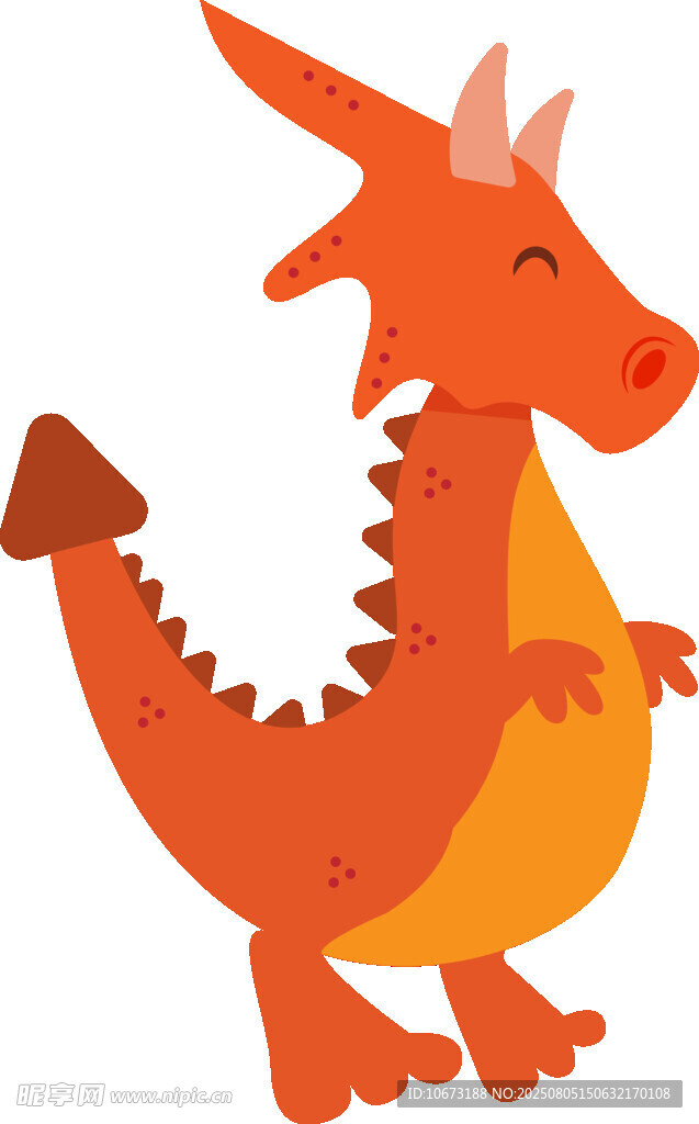 可愛(ài)橙色小恐龍插畫(huà)