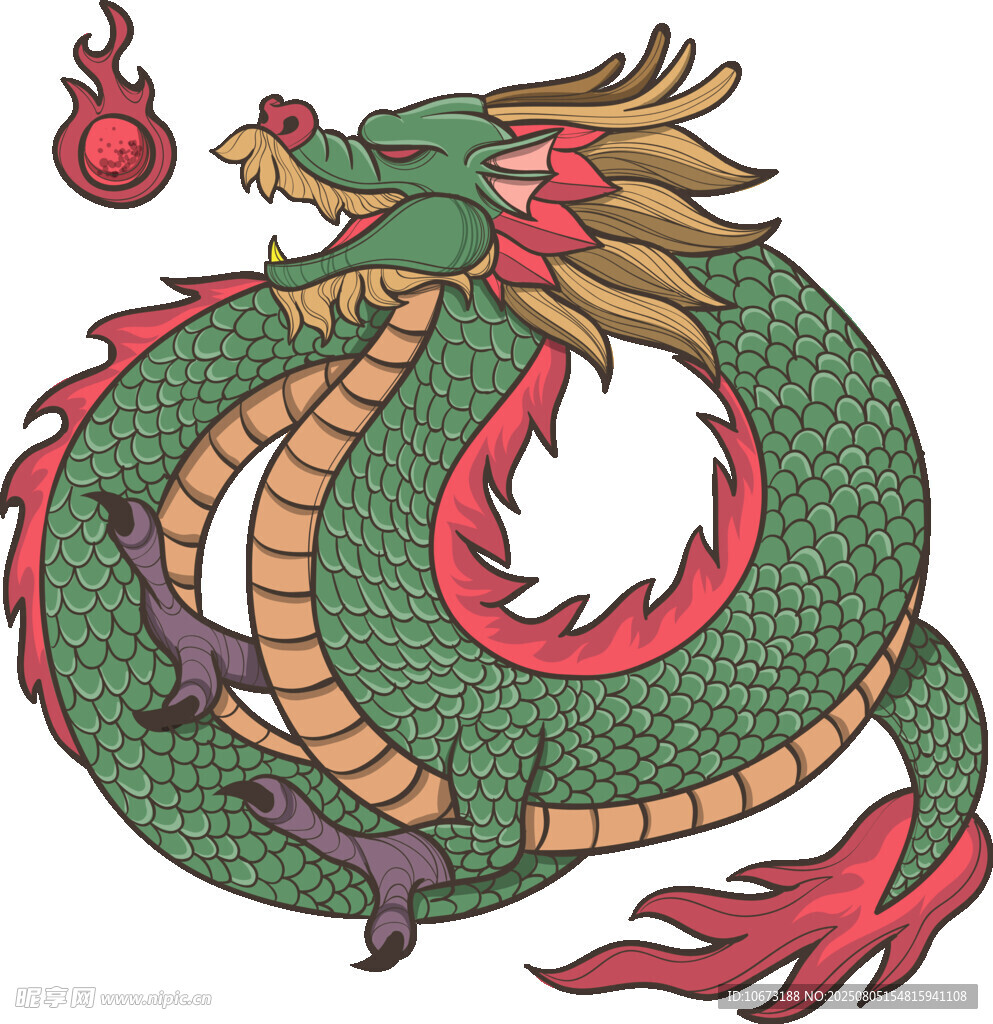 傳統(tǒng)中國(guó)龍形象插畫