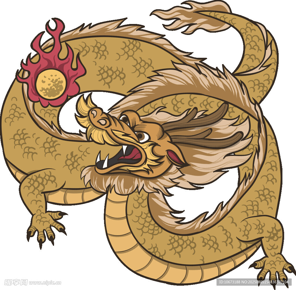 傳統(tǒng)金色祥龍圖案設(shè)計