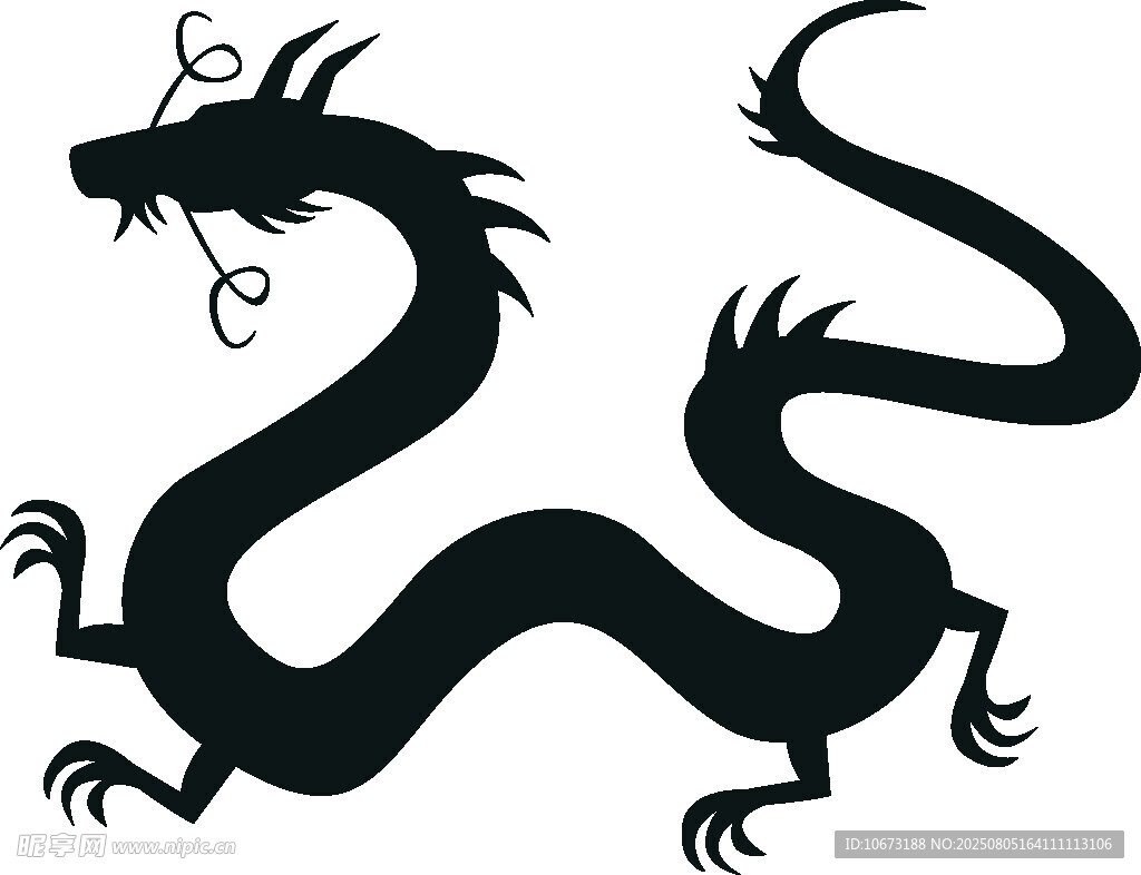 傳統(tǒng)中式黑龍圖案