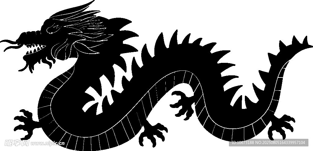 黑色中國龍圖案