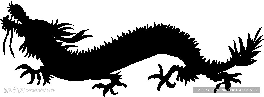 黑色中國(guó)龍剪影