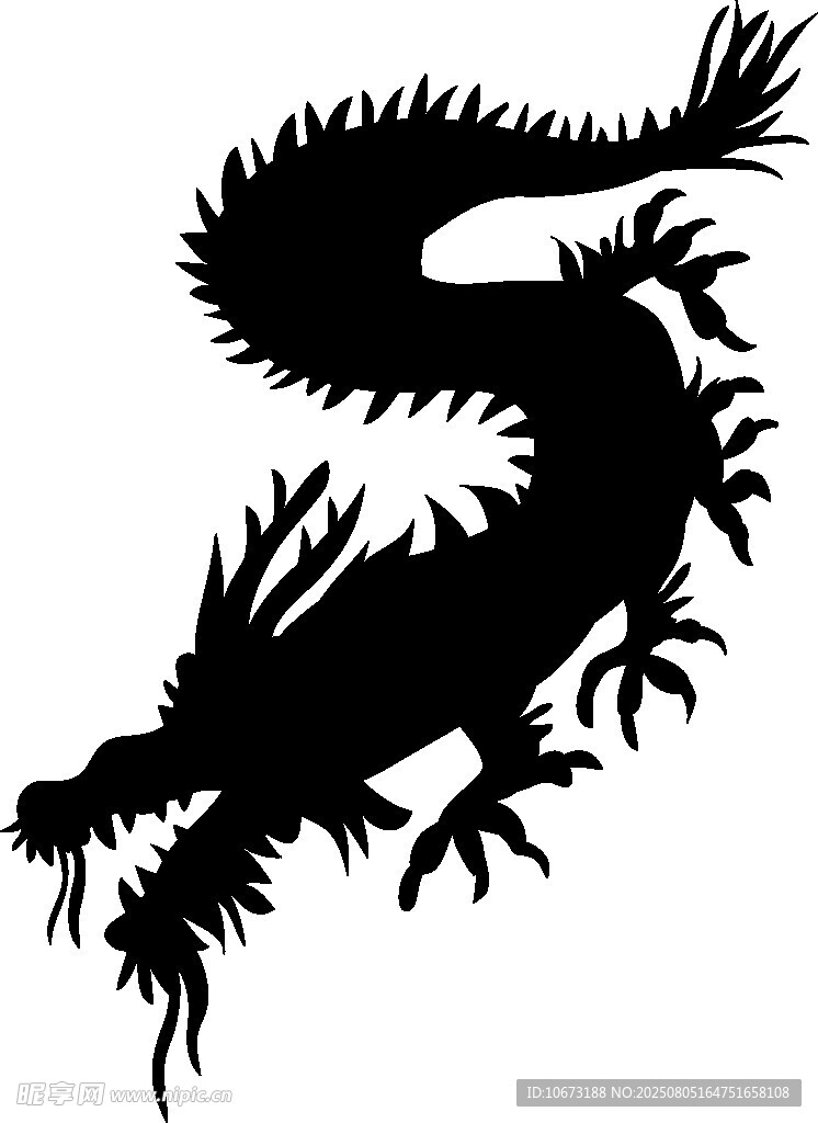 黑色剪影龍圖案