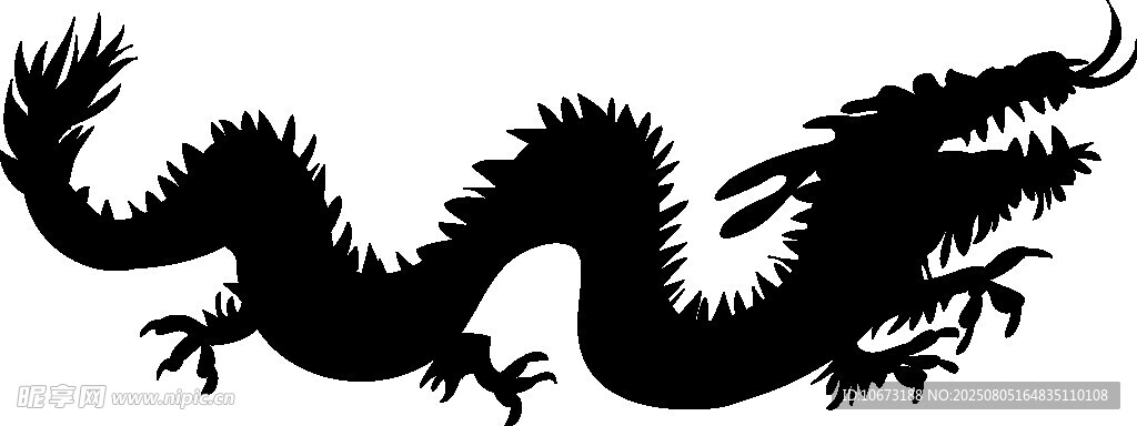 中國龍剪影