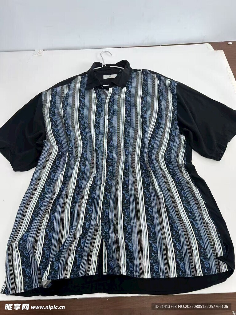條紋拼接短袖上衣