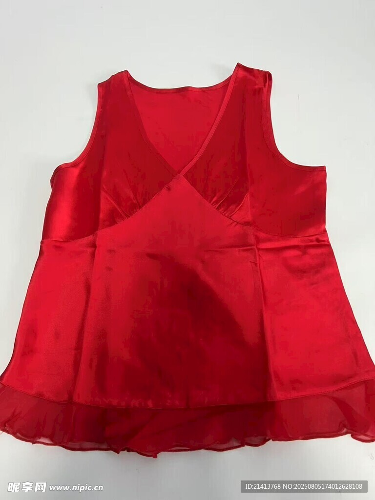 紅色無袖女童蓬蓬上衣